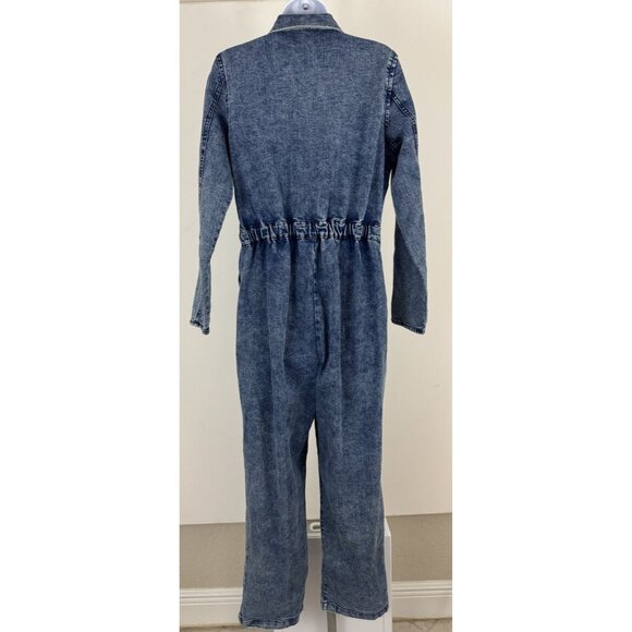 WILD FABLE Women's Acid Wash Denim Zip Front Utility Jumpsuit Sz S - Picture 3 of 5